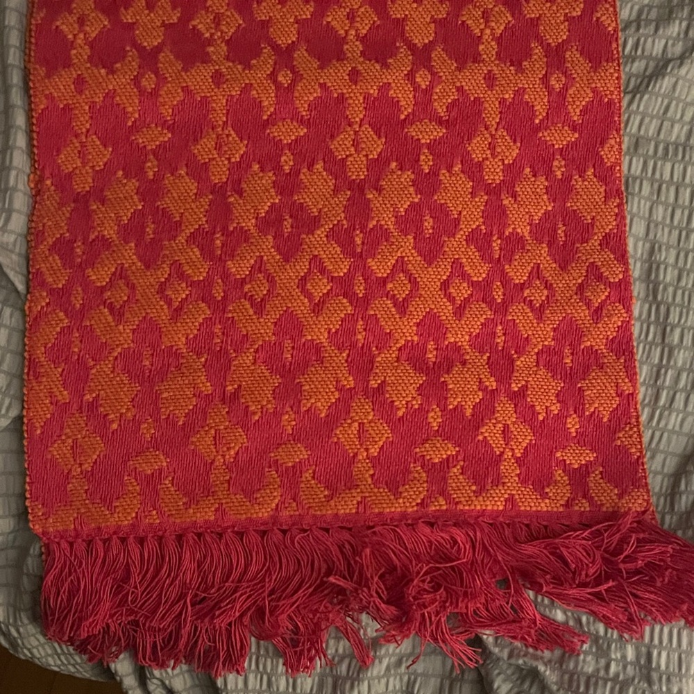 Pier 1 Imports Colorful Woven Table Runner 72” x 13” Fringe Boho Southwestern